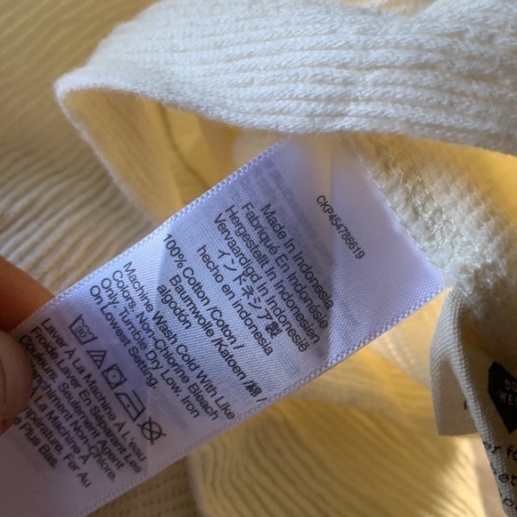 Madewell Womens Ottoman Jacquard Ruched Front V-Neck Top Small Ivory Size M boho - Picture 6 of 14